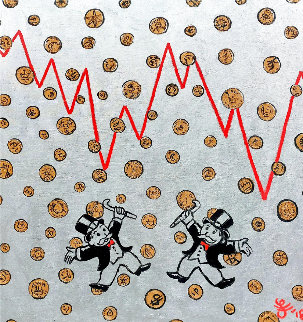 Pennies From Heaven 2018 45x41 Huge Original Painting - Jacques Tange Pennies From Heaven 2018 45x41 Huge Original Painting - Jacques Tange