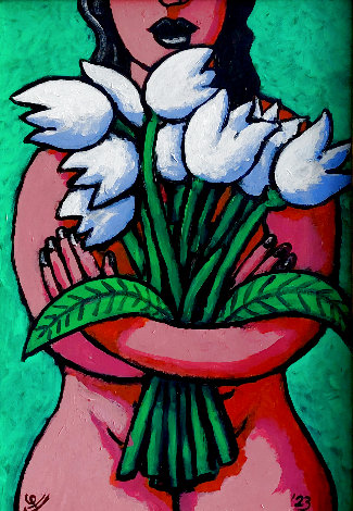 Lilies for Lilith 2023 28x19 Original Painting - Jacques Tange