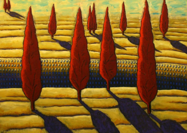 Occupied Earth 1997 39x55 Original Painting by Jacques Tange Occupied Earth 1997 39x55 Original Painting by Jacques Tange