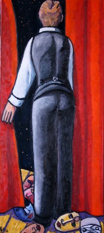 Stars Look Very Different Today,  David Bowie 2016 70x31  Huge Original Painting - Jacques Tange