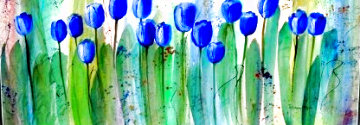 Blue Tulips Watercolor 1999 25x43 Watercolor - Rosemary Tapia Blue Tulips Watercolor 1999 25x43 Watercolor - Rosemary Tapia