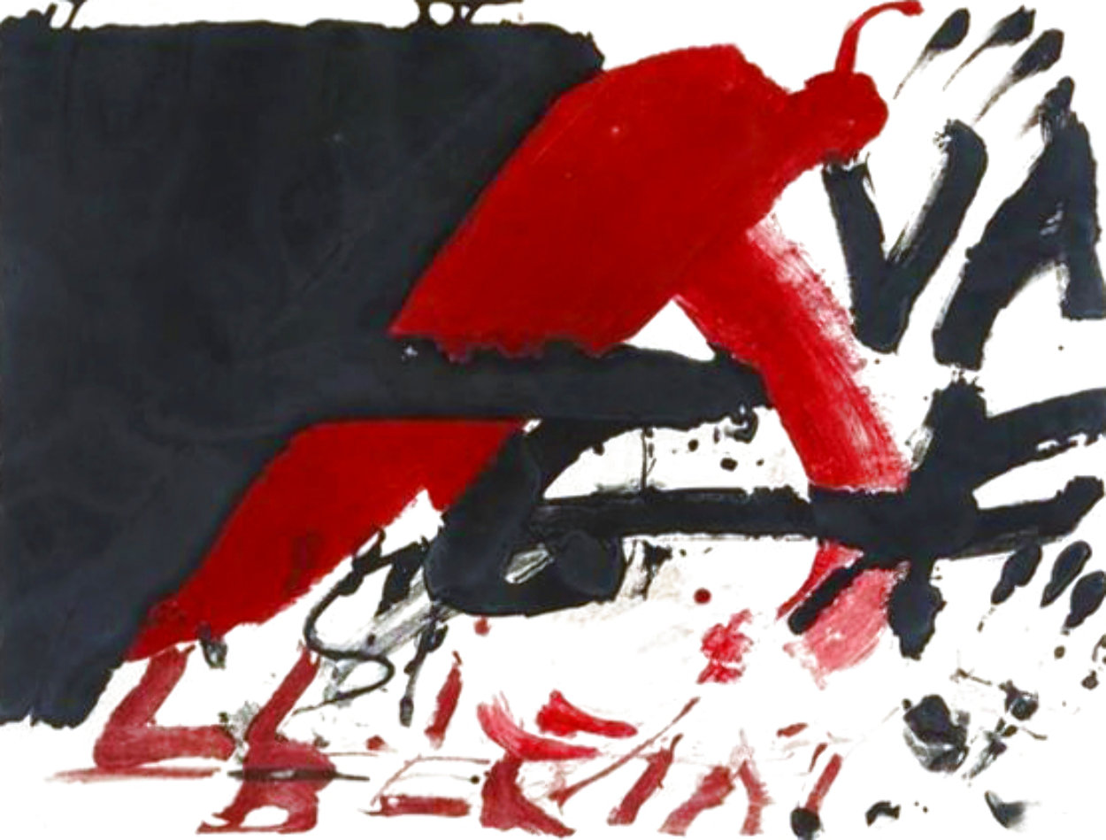 Signes Negres 1976 Limited Edition Print by Antoni Tapies Signes Negres 1976 Limited Edition Print by Antoni Tapies