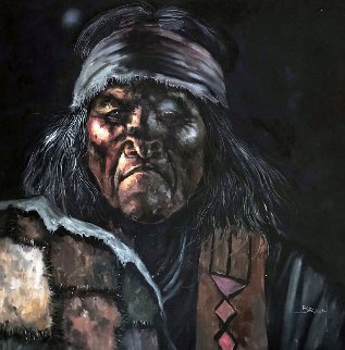 American Indian  1979 43x43  Huge Original Painting - Jorge  Tarallo Braun