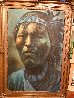Native American Man in Blue 44x32 Huge Original Painting by Jorge Tarallo Braun - 1