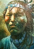 Native American Man in Blue 44x32 Huge Original Painting by Jorge Tarallo Braun - 0