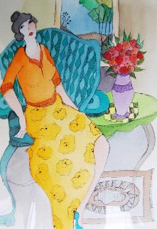 Relaxing Morning Watercolor 2005 25x29 Watercolor - Itzchak Tarkay Relaxing Morning Watercolor 2005 25x29 Watercolor - Itzchak Tarkay
