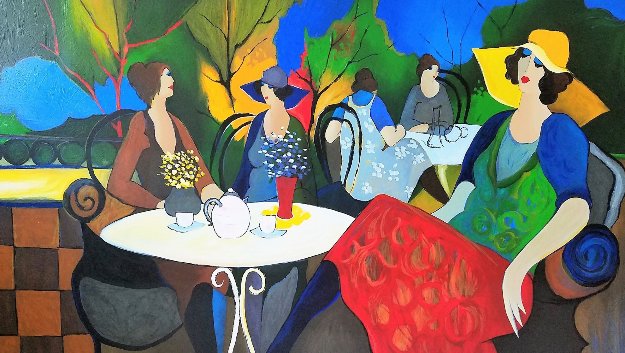 Spingtime Cafe 2002 Limited Edition Print by Itzchak Tarkay Spingtime Cafe 2002 Limited Edition Print by Itzchak Tarkay
