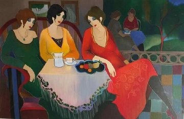 Three Old Friends 2008 Limited Edition Print - Itzchak Tarkay Three Old Friends 2008 Limited Edition Print - Itzchak Tarkay