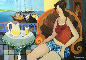 Summer Fun 2005 46x37 Original Painting - Itzchak Tarkay Summer Fun 2005 46x37 Original Painting - Itzchak Tarkay
