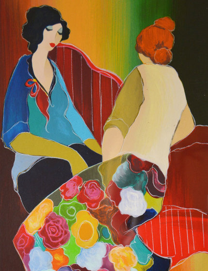 Confiding 2006 EA Limited Edition Print by Itzchak Tarkay Confiding 2006 EA Limited Edition Print by Itzchak Tarkay