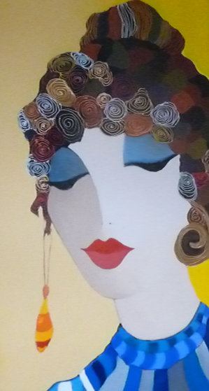 Close Up 2007 51x26 Original Painting by Itzchak Tarkay Close Up 2007 51x26 Original Painting by Itzchak Tarkay
