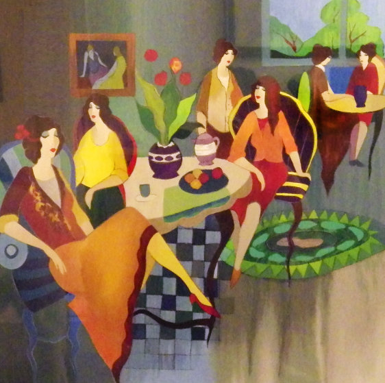 Lunch in the Blue 2007 Limited Edition Print by Itzchak Tarkay Lunch in the Blue 2007 Limited Edition Print by Itzchak Tarkay