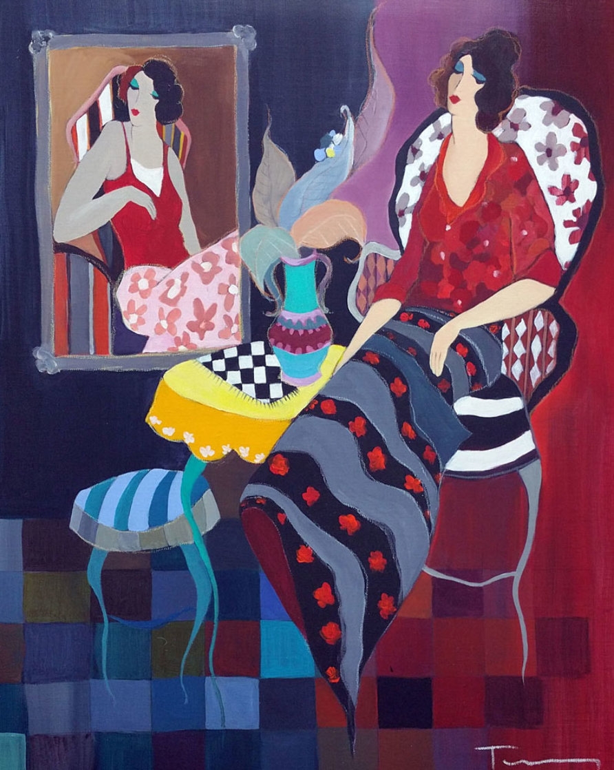 Silhouette #3 38x32 Huge Original Painting by Itzchak Tarkay Silhouette #3 38x32 Huge Original Painting by Itzchak Tarkay