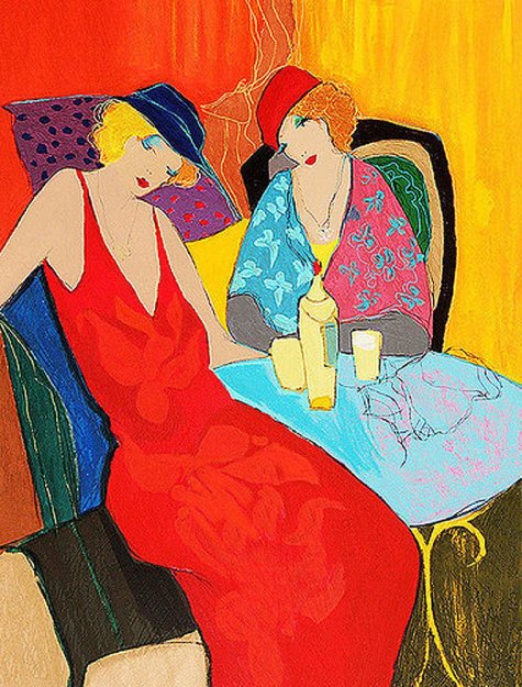 Companions AP 22/30 1 Made by The Hand of the Artist. Limited Edition Print - Itzchak Tarkay
