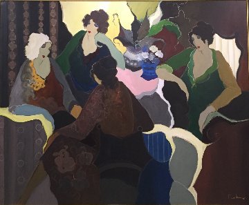 Ladies Group Scene 68x81 Original Painting - Itzchak Tarkay Ladies Group Scene 68x81 Original Painting - Itzchak Tarkay