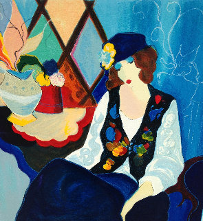 Summertime Waiting AP 2000 Limited Edition Print - Itzchak Tarkay Summertime Waiting AP 2000 Limited Edition Print - Itzchak Tarkay