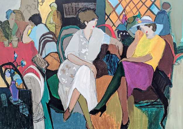 Cafe De Paris 2002 38x50 Limited Edition Print by Itzchak Tarkay Cafe De Paris 2002 38x50 Limited Edition Print by Itzchak Tarkay