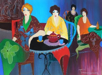 Cafe Bistro II 2010 Limited Edition Print - Itzchak Tarkay Cafe Bistro II 2010 Limited Edition Print - Itzchak Tarkay