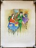 Untitled Watercolor 22x16 Watercolor by Itzchak Tarkay - 3 Untitled Watercolor 22x16 Watercolor by Itzchak Tarkay - 3