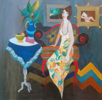 Elegant Pause 2006 Limited Edition Print - Itzchak Tarkay Elegant Pause 2006 Limited Edition Print - Itzchak Tarkay