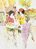 Waiting Watercolor 2002 24x21 Watercolor by Itzchak Tarkay - 0 Waiting Watercolor 2002 24x21 Watercolor by Itzchak Tarkay - 0