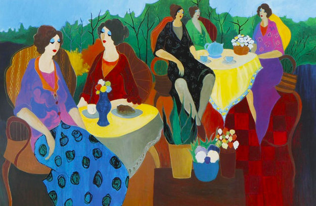 Morning Social 2005 Limited Edition Print by Itzchak Tarkay Morning Social 2005 Limited Edition Print by Itzchak Tarkay