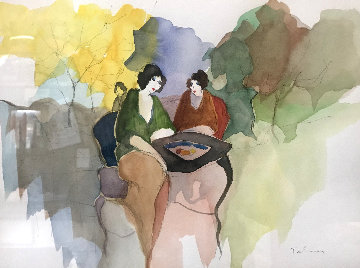 Untitled Watercolor 28x30 Watercolor - Itzchak Tarkay Untitled Watercolor 28x30 Watercolor - Itzchak Tarkay