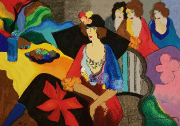 Gossip Limited Edition Print - Itzchak Tarkay Gossip Limited Edition Print - Itzchak Tarkay