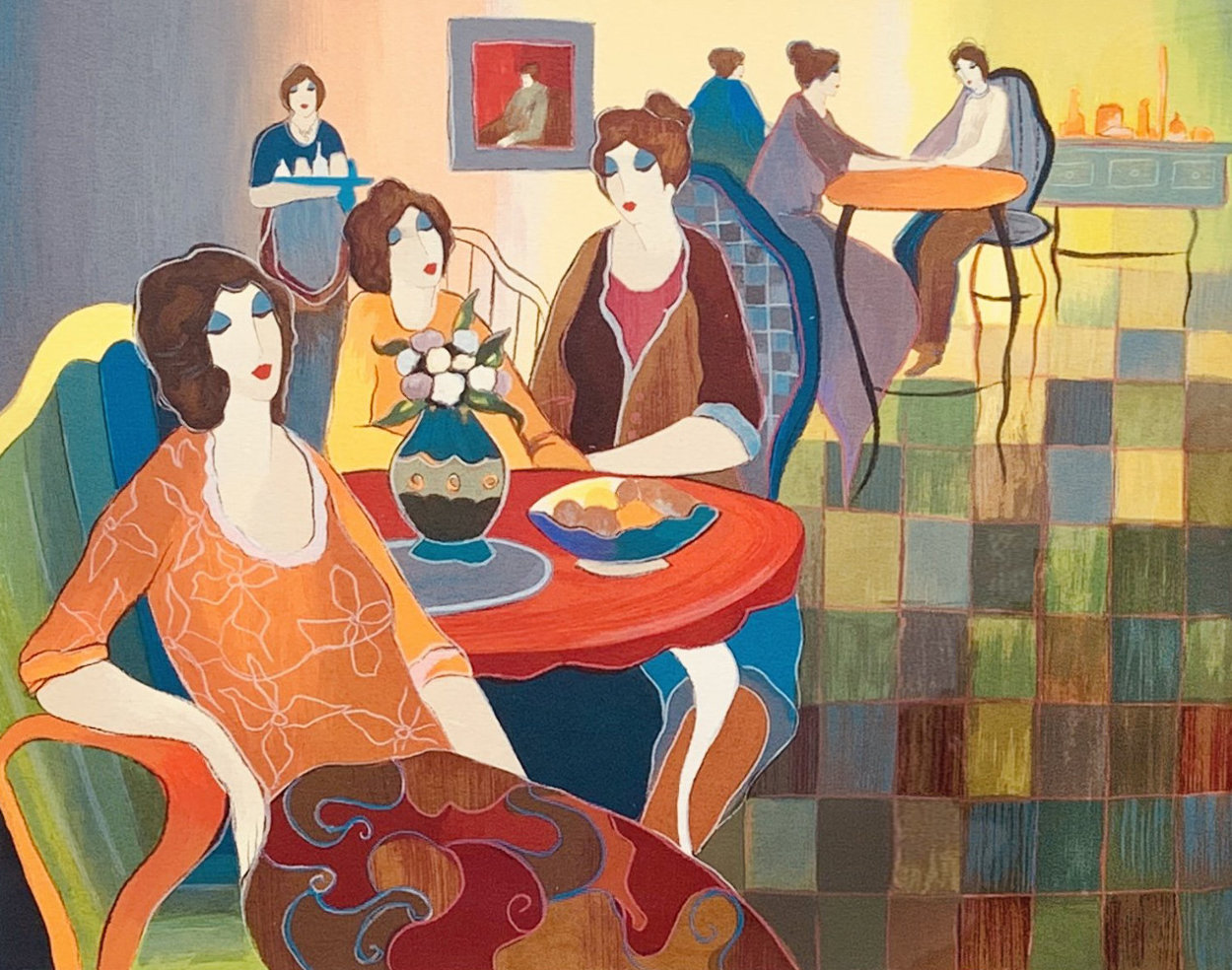 Afternoon Appetizers 2007 Limited Edition Print by Itzchak Tarkay Afternoon Appetizers 2007 Limited Edition Print by Itzchak Tarkay