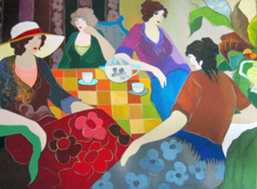 Silence Among Friends Limited Edition Print - Itzchak Tarkay Silence Among Friends Limited Edition Print - Itzchak Tarkay
