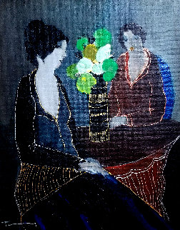 Silent Evening 2001 23x19 Original Painting - Itzchak Tarkay Silent Evening 2001 23x19 Original Painting - Itzchak Tarkay