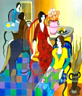 Social Club 2015 Limited Edition Print - Itzchak Tarkay Social Club 2015 Limited Edition Print - Itzchak Tarkay