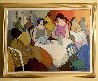 3 Ladies at Cafe 1990 45x57 Original Painting by Itzchak Tarkay - 1