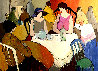 3 Ladies at Cafe 1990 45x57 Original Painting by Itzchak Tarkay - 0