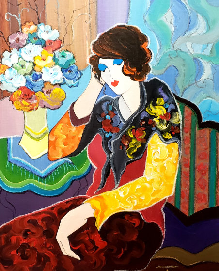 Thinking of You 27x23 Original Painting by Itzchak Tarkay Thinking of You 27x23 Original Painting by Itzchak Tarkay