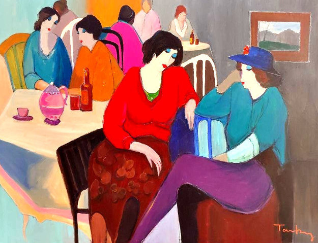 Untitled Painting 46x56 Huge Painting Original Painting - Itzchak Tarkay