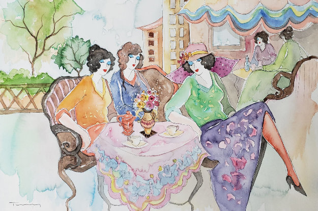 Untitled Watercolor 2002 15x12 Watercolor by Itzchak Tarkay Untitled Watercolor 2002 15x12 Watercolor by Itzchak Tarkay