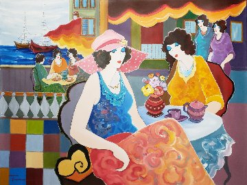 Holidays By the Sea 2002 40x30 Original Painting - Itzchak Tarkay Holidays By the Sea 2002 40x30 Original Painting - Itzchak Tarkay