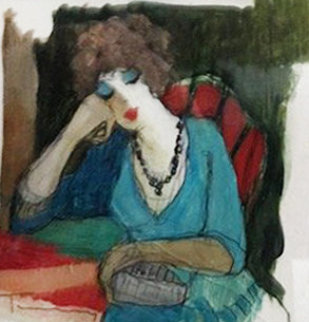 At Last 2011 21x21 Original Painting - Itzchak Tarkay At Last 2011 21x21 Original Painting - Itzchak Tarkay