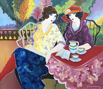 Friendship 34x38 Original Painting - Itzchak Tarkay Friendship 34x38 Original Painting - Itzchak Tarkay