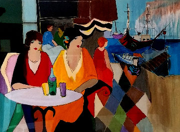 Jaffa Cafe 1991 Limited Edition Print - Itzchak Tarkay Jaffa Cafe 1991 Limited Edition Print - Itzchak Tarkay