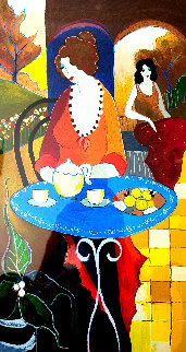 Charlena at Tea PP 2006 Limited Edition Print - Itzchak Tarkay