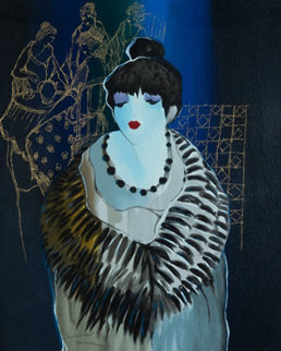 Liza At the Party 2001 Limited Edition Print - Itzchak Tarkay Liza At the Party 2001 Limited Edition Print - Itzchak Tarkay