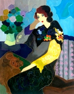 Contemplation 2000 Limited Edition Print - Itzchak Tarkay Contemplation 2000 Limited Edition Print - Itzchak Tarkay