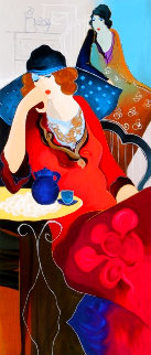 Tired At Tea 1998 Limited Edition Print - Itzchak Tarkay Tired At Tea 1998 Limited Edition Print - Itzchak Tarkay