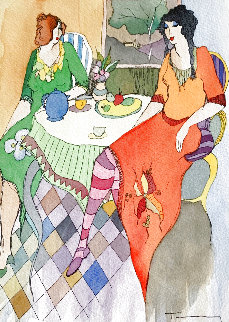 True Friends Watercolor 2005 25x22 Watercolor - Itzchak Tarkay True Friends Watercolor 2005 25x22 Watercolor - Itzchak Tarkay