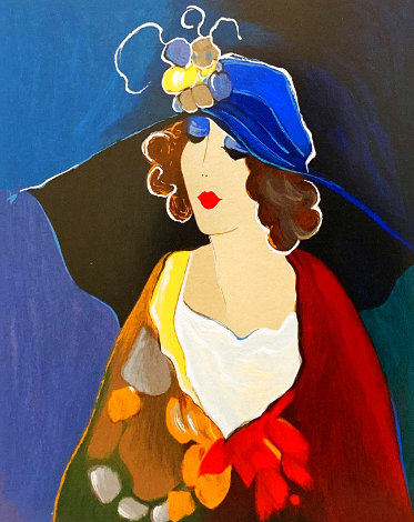 Portrait of a Lady in a Blue Hat HC 2000 Limited Edition Print - Itzchak Tarkay