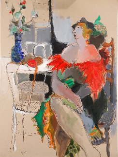 Model 1988 40x29 Super Huge Original Painting - Itzchak Tarkay Model 1988 40x29 Super Huge Original Painting - Itzchak Tarkay