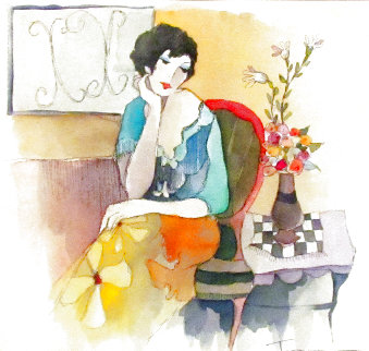 Pleasant Beauty Watercolor 2007 25x25 Watercolor - Itzchak Tarkay Pleasant Beauty Watercolor 2007 25x25 Watercolor - Itzchak Tarkay
