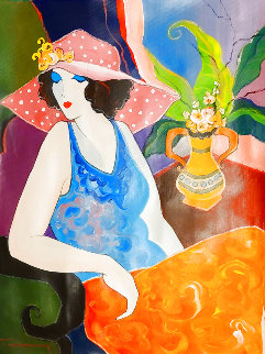 Untitled Painting 2005 22x18 Original Painting - Itzchak Tarkay Untitled Painting 2005 22x18 Original Painting - Itzchak Tarkay